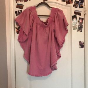 Pink free people strapless top